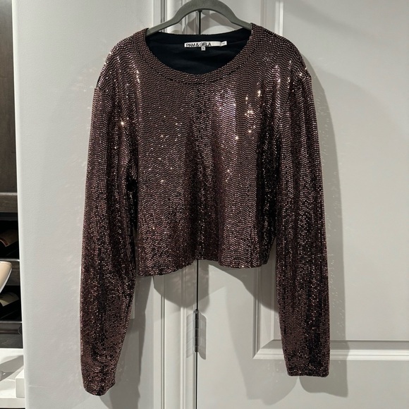 Pam&Gela Mirror Ball Slouchy Long Sleeve Tee - Picture 4 of 13